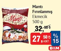 EKMECİK MANTI FIRINLANMIŞ 500 G fiyat ve kampanya bilgisi